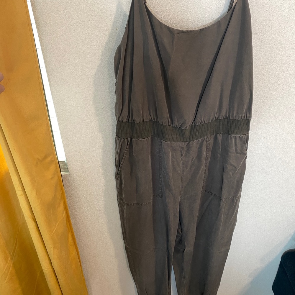Anthropologie grey-green jumpsuit size Large